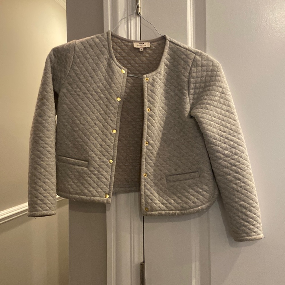 Cyrillus Girls gold stitching quilted jacket